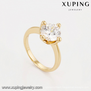 14895 xuping fashion jewelry finger 18k gold color rings, single stone designs wholesale engagement rings for Women